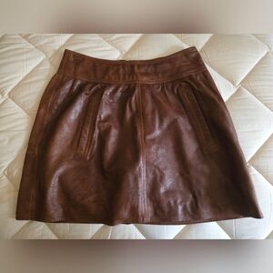 Brown Leather Skirt